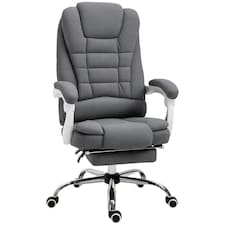 Vinsetto Computer Office Chair Home Swivel Task Recliner w/ Footrest, Arm, Grey