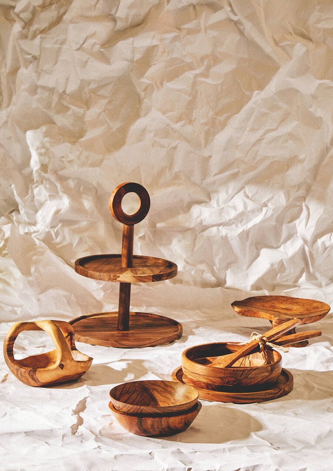 image 1 of Rosi Large Round Sheesham Wood Tapered Salad Bowl | Brown | Natural