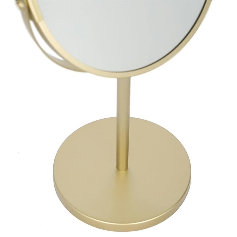 image 1 of Harbour Housewares Pedestal Mirror - 18.5cm x 34.5cm - Gold Gold