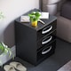 image 6 of Vida Designs Hulio 3 Drawer Bedside Chest High Gloss Cabinet Table Nightstand, Black