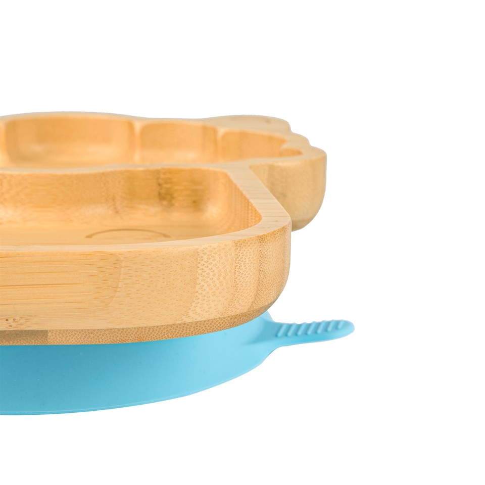 image 1 of Tiny Dining Children's Bamboo Suction Llama Plate - Blue | Blue | Blue