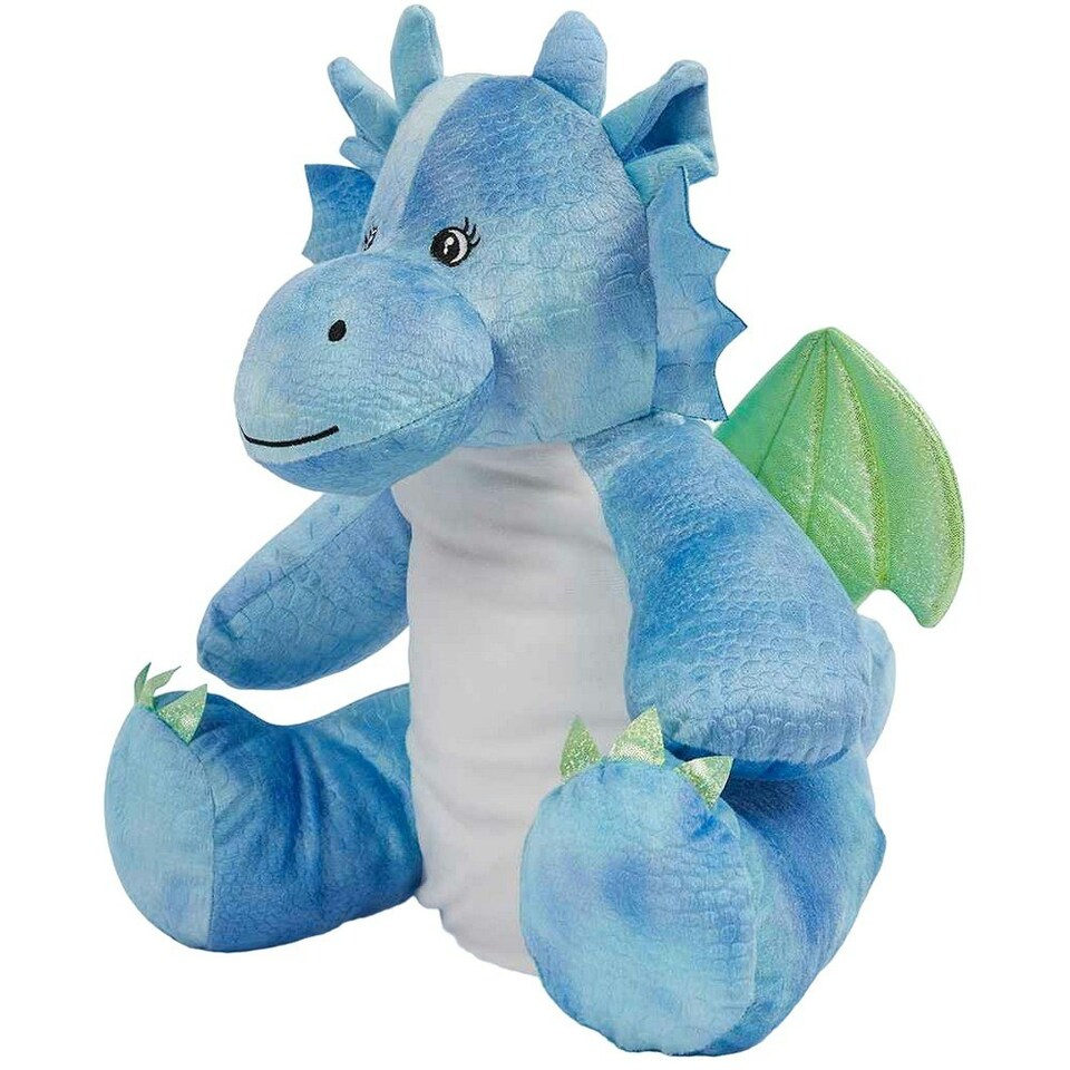image 1 of Mumbles Zippie Soft Dragon Plush Toy - Blue - One Size