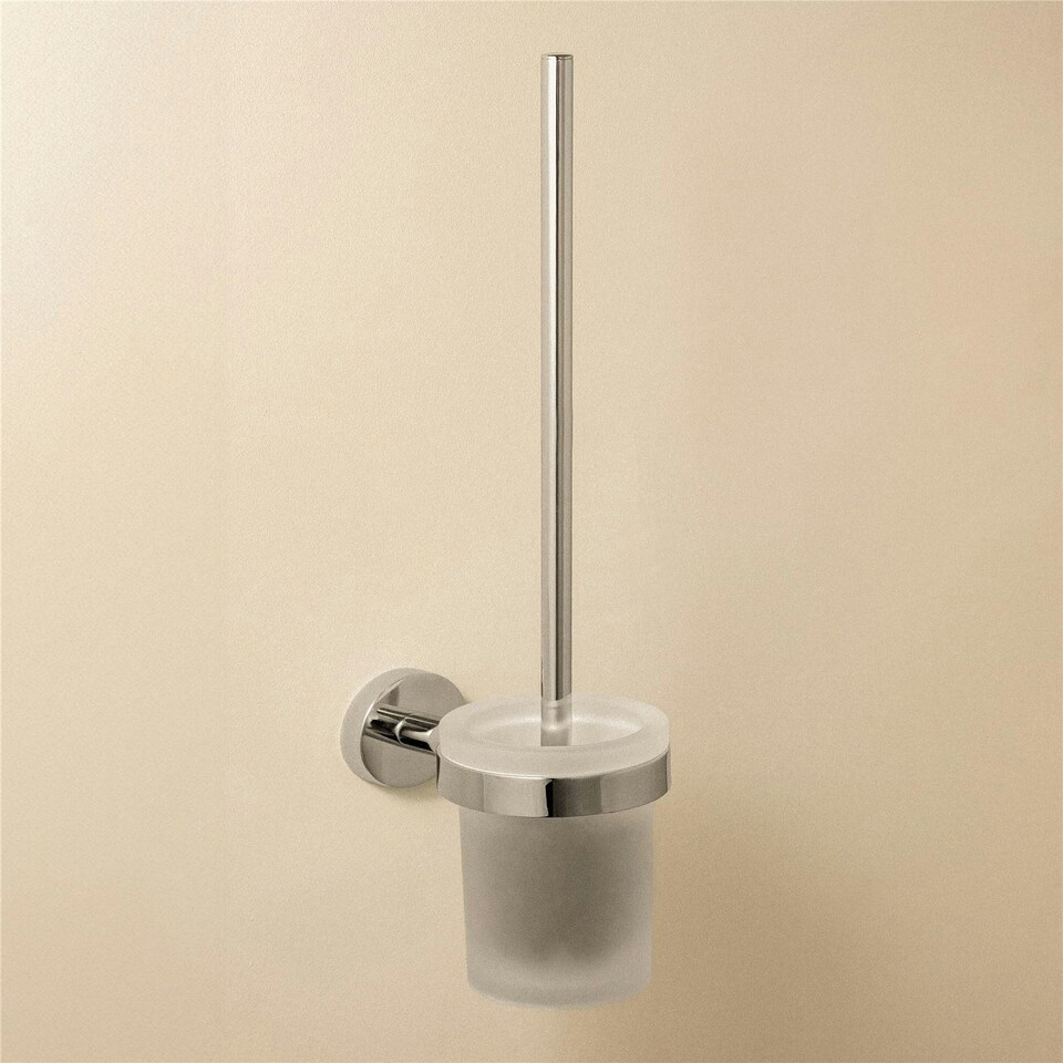 image 1 of Cosmic Floor Toilet Brush Holder with Stainless Steel for Bathroom, Light Grey