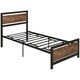 image 1 of HOMCOM Single Size Metal Bed Frame w/ Headboard & Footboard, 97x195x103cm