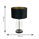 image 4 of ValueLights Jessy Glass Black Table Lamp Black Velvet Gold Inner Shade | Clear