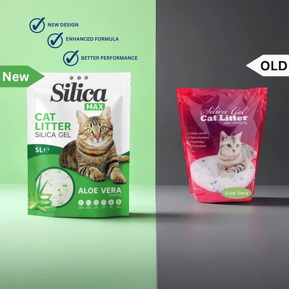 image 1 of Silica Gel Non-Clumping Cat Litter Aloe Vera Scented 5 Litres - 2 Pack