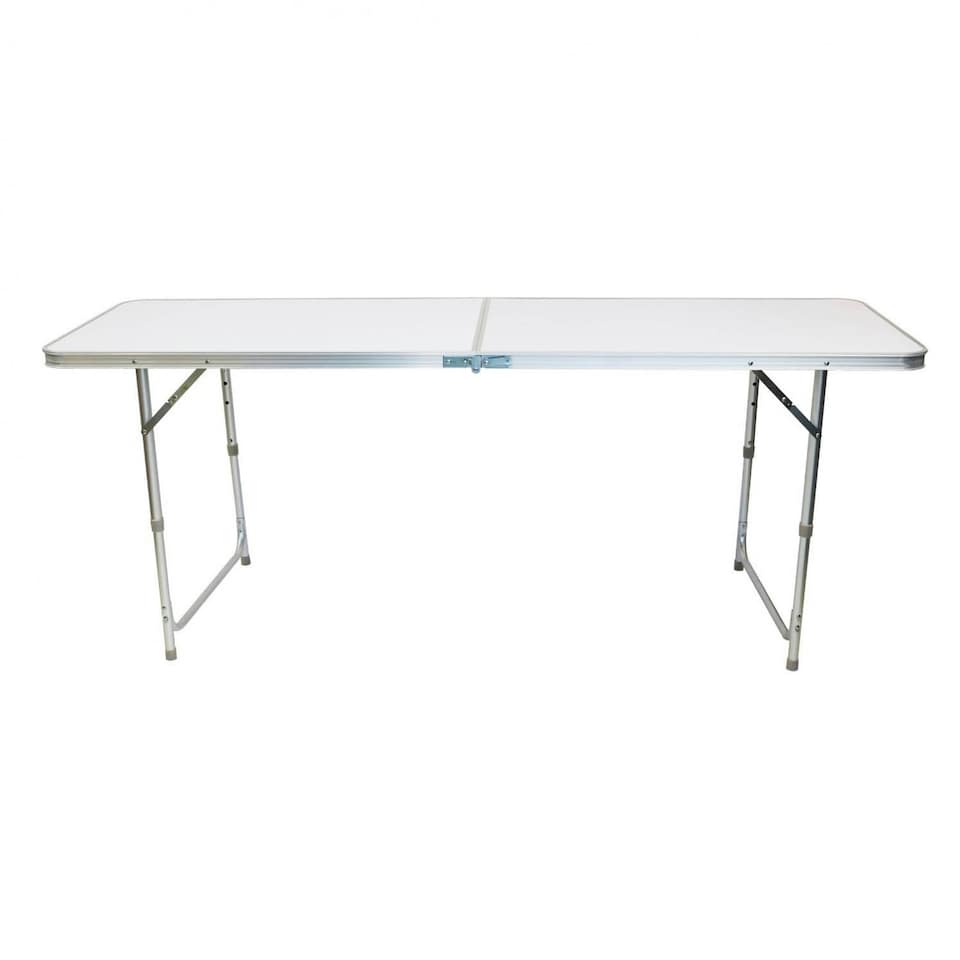 image 1 of Oypla 6ft Folding Outdoor Camping Picnic Market Kitchen Work Top Table White