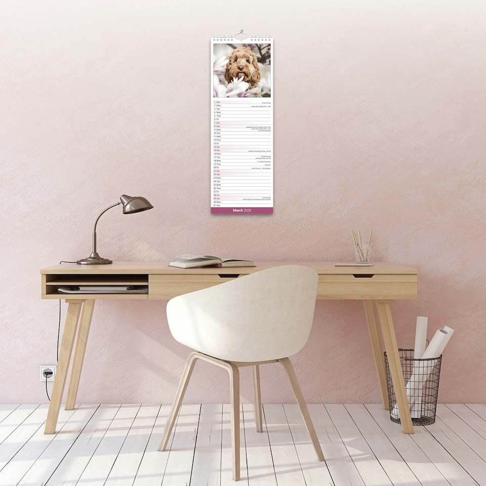 image 1 of Cockapoo Slim 2026 Calendar | Slimline Wall Calendar | Dog Breed Gift | Plastic Free Packaging | by Avonside Publishing [Calendar] Avonside Publishing Ltd