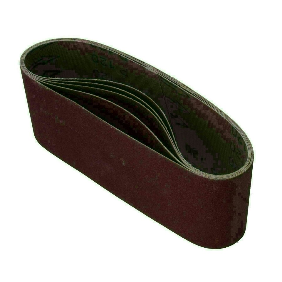 image 1 of 75mm x 457mm 120 Grit Fine Abrasive Sanding Belt Sander Discs 10 Pack