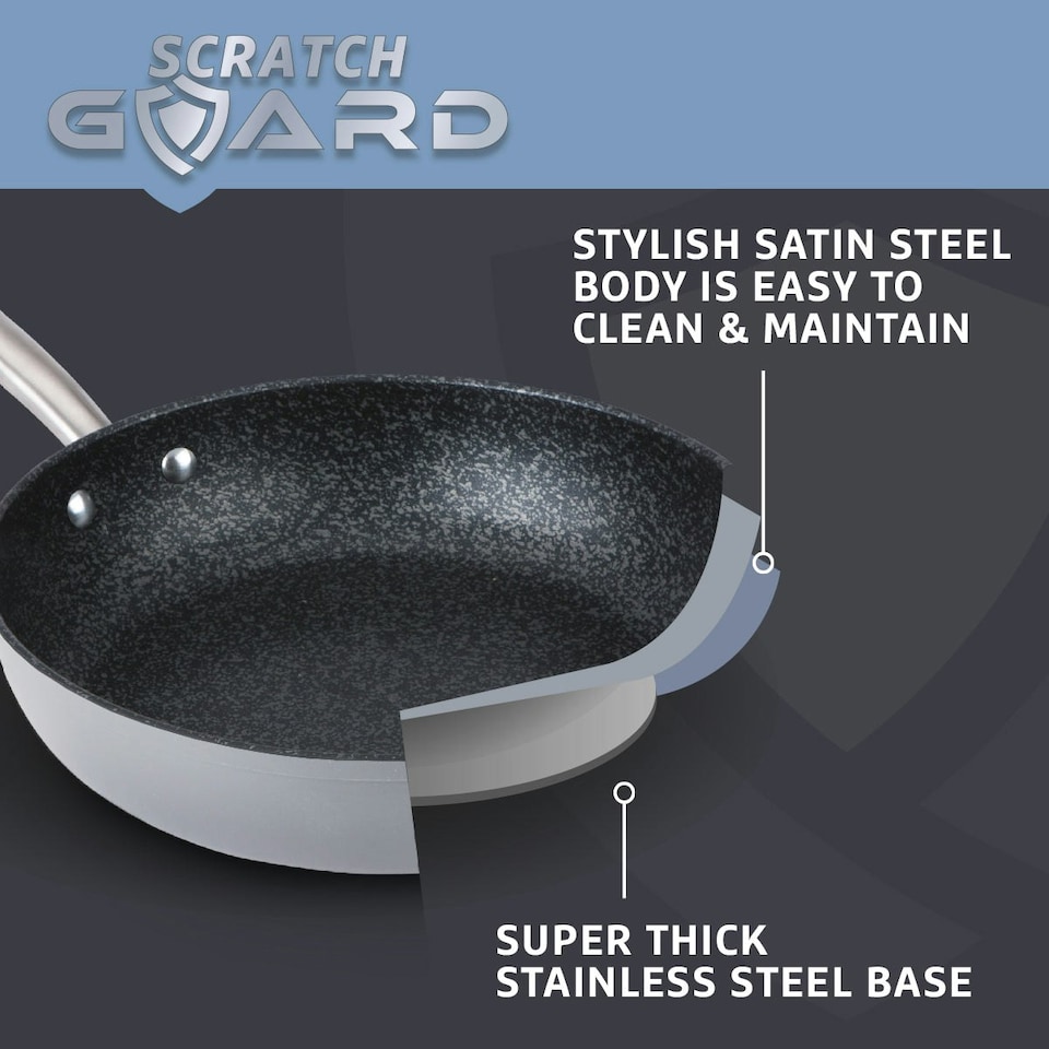 image 1 of Prestige Scratch Guard Fry Pan Set Stainless Steel Non Stick Induction Cookware