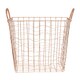 image 3 of Interiors By Premier Stylish Copper Plated Basket, Functional Wireframe Basket For Kitchen, High Quality Contemporary Basket Gold