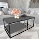 image 2 of 2-Shelf Wooden Rectangle Coffee & Side Table With Metal Frame Living Room Decor | Multi | Anthracite