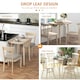 image 3 of HOMCOM Foldable Dining Table, Round Drop Leaf Table, Wood Legs, Grey
