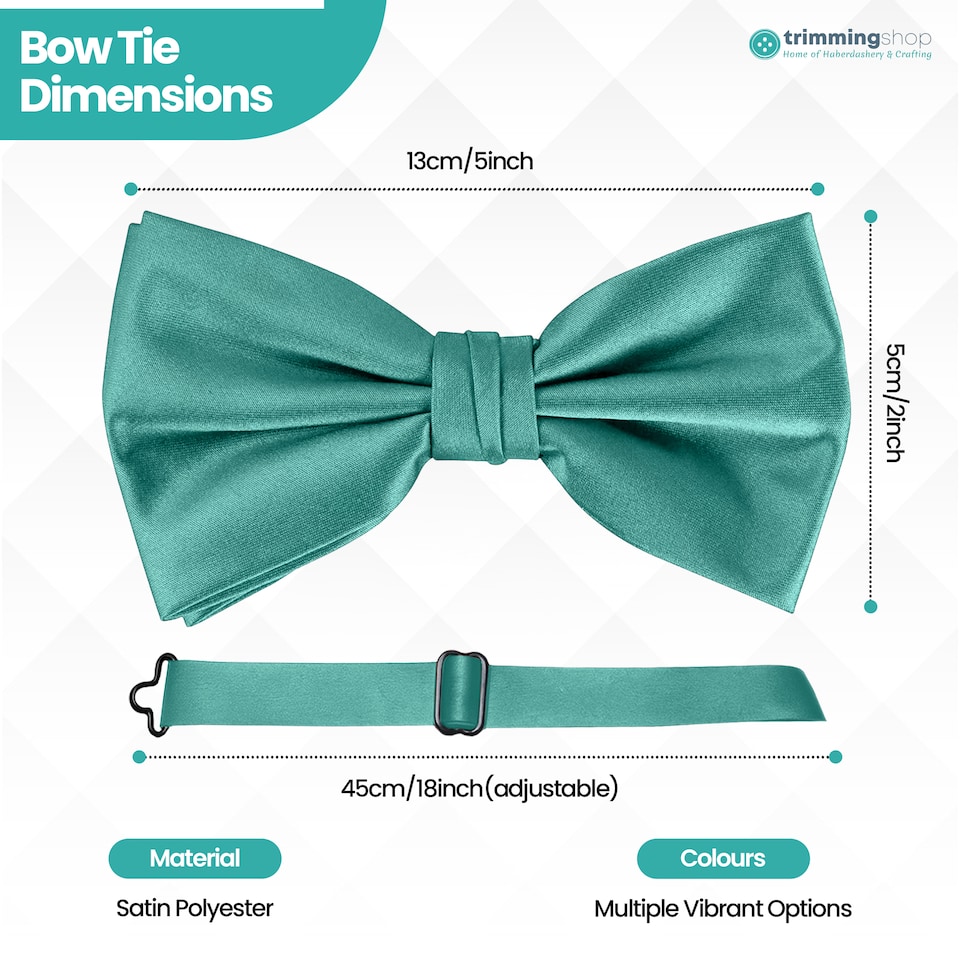 image 1 of Mens Bow Ties Colourful Plain Solid Satin Polyester Stylish Bow Ties