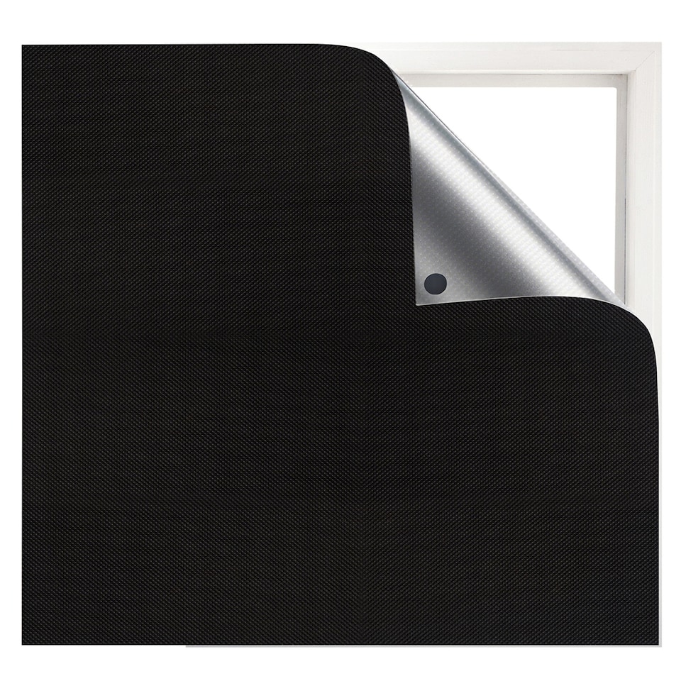 image 1 of Marlow Magnetic Blackout Blind 115x145cm Blockout Window Curtain | Black | One Size