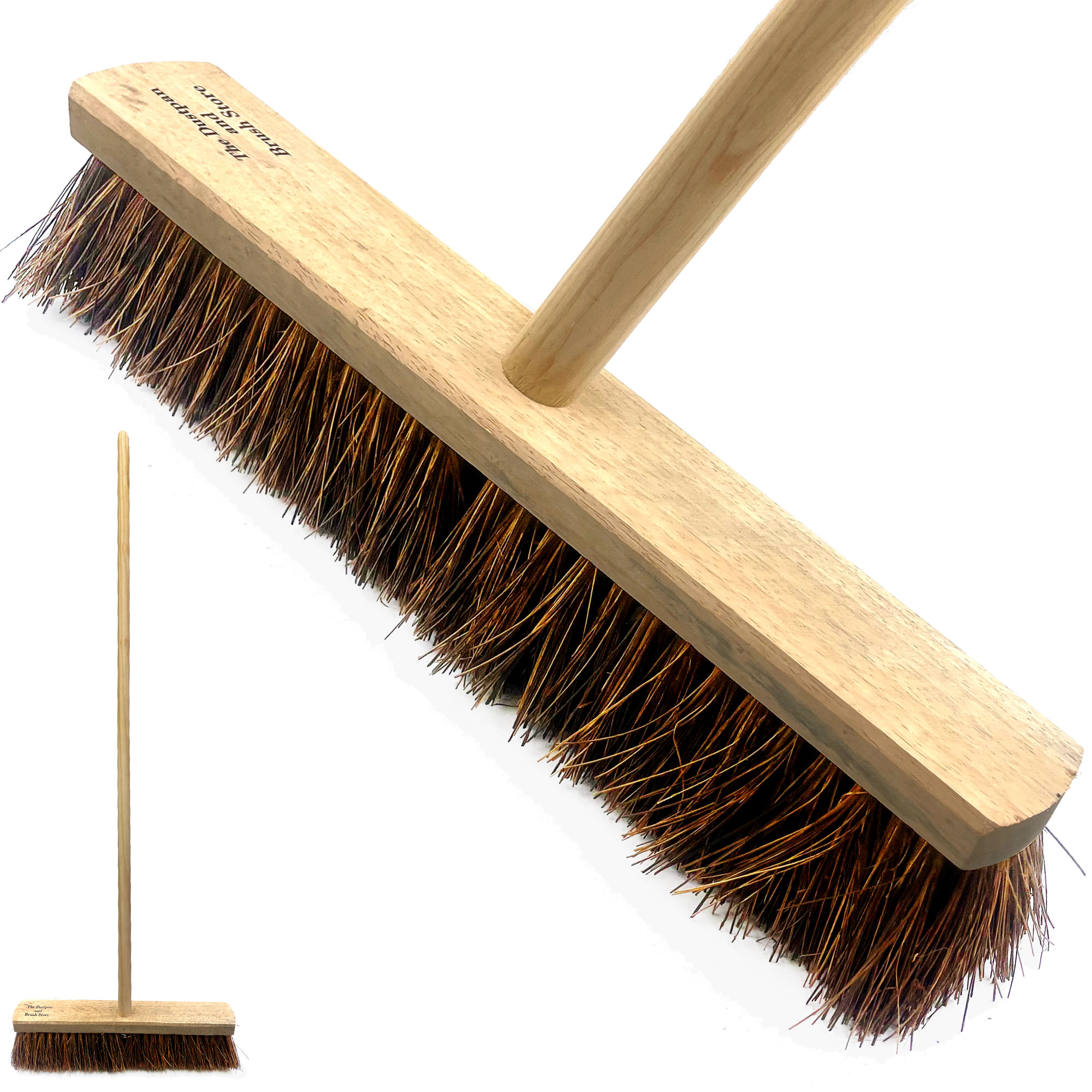 Heavy Duty 18" Outdoor Broom Stiff Yard Brush and Handle