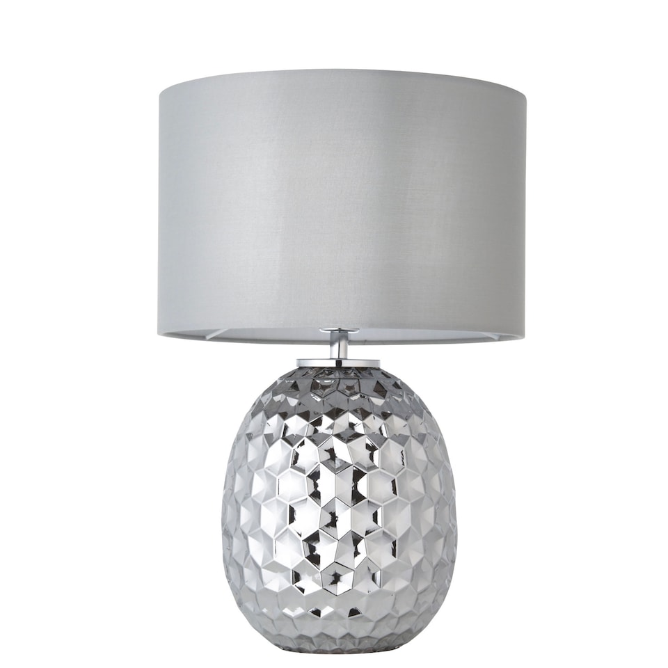 image 1 of Deanna - Smokey Grey Tinted Glass 41cm Table Lamp