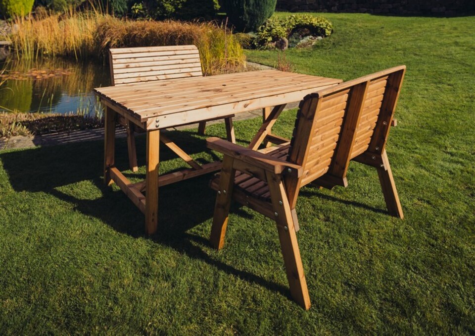 image 1 of Valley 4 Seat Set 2X2B Table - Timber - L99 x W113 x H95 cm - Garden Furniture - Minimal Assembly Required