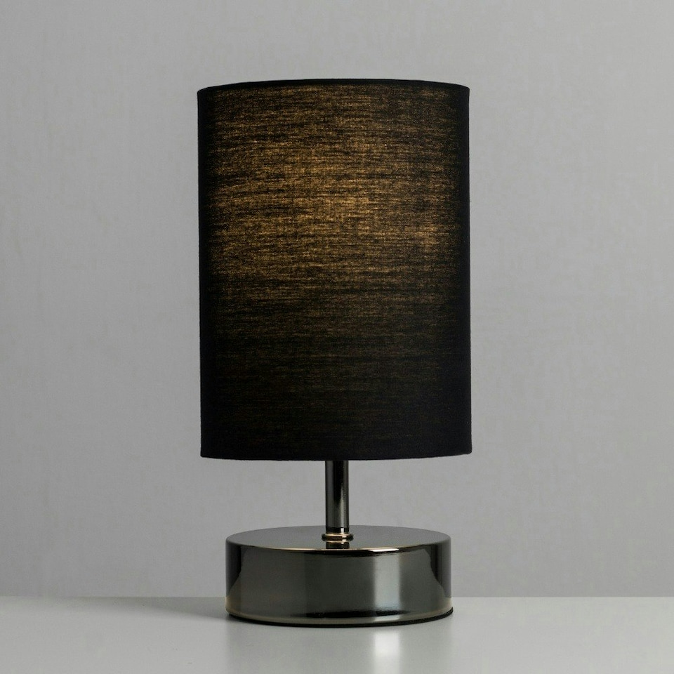 image 1 of ValueLights Malin Black Table Lamp Touch On/Off Dimmable
