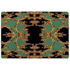 Black & Green Baroque (Rug) Green | Medium: 80x150cm