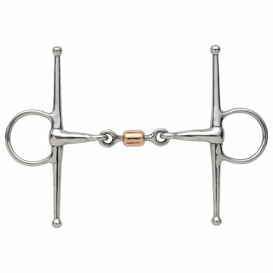 Shires Copper Peanut Horse Full Cheek Snaffle Bit - Silver - 4.5in