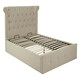image 5 of Interiors By Premier Elegant Mink Double Ottoman Bed, Contemporary Winged Headboard Bedroom Bed, Ottoman Stud Detailed Bed