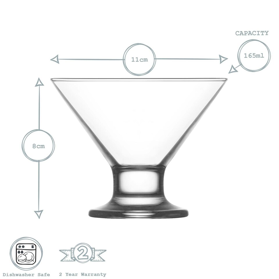 image 1 of LAV Crema Ice Cream Bowls - 11cm - Clear - Pack of 6 Clear