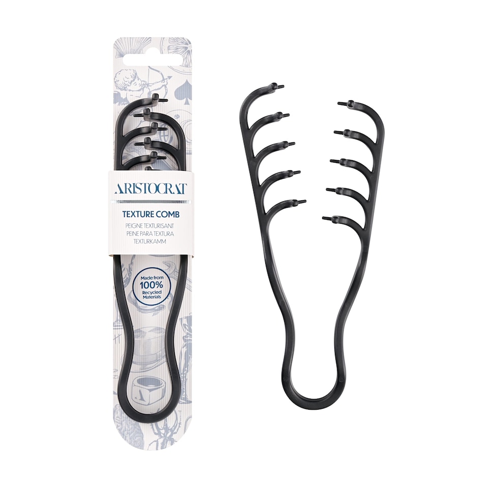 image 1 of Aristocrat Texture Comb - Wide-Toothed Black Styling Comb