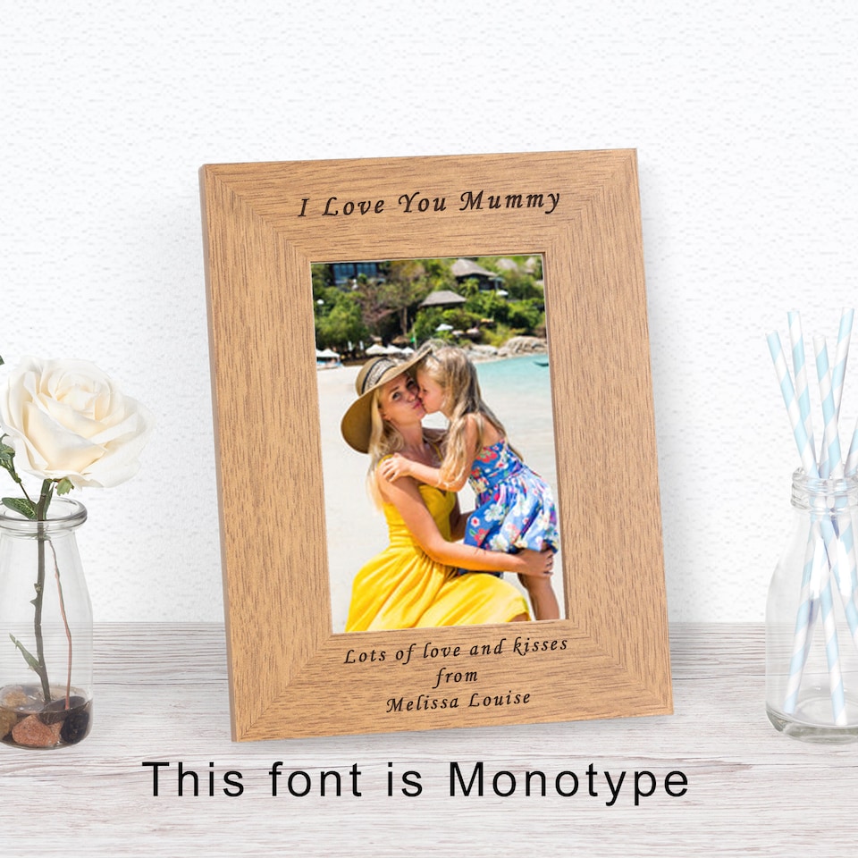 image 1 of Personalised Any Message Wood Photo Frame 7x5 for Mum Mothers Day