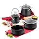 image 2 of Dora Collection 7-Piece Non-Stick Granite Cookware Set (Black)