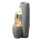 image 4 of Teamson Home Garden Outdoor Water Feature, Modern 3-Tier Cascading Urn Water Fountain, With LED Lights, Grey