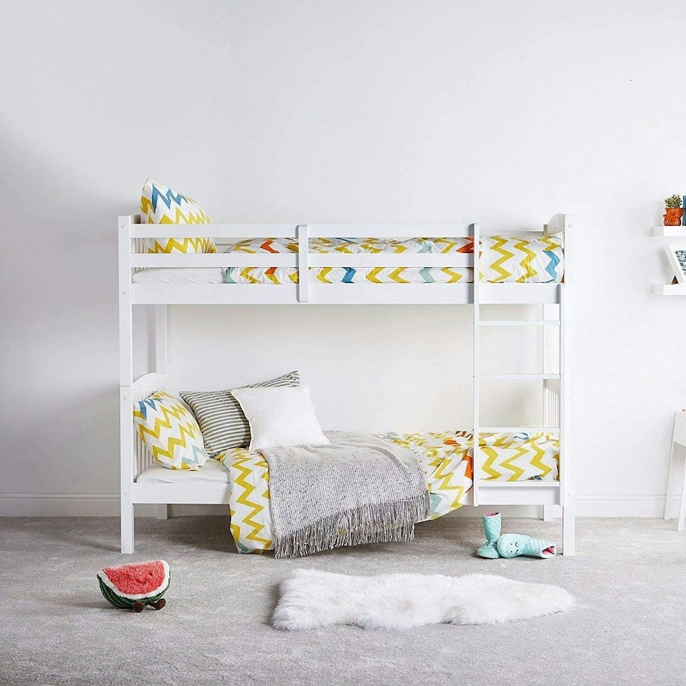 image 1 of Bunkbed Kids white 3ft single wooden bunk bed childrens bedroom furniture