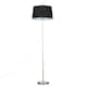 image 4 of ValueLights Charlie Brushed Chrome Floor Lamp Black Shade & Bulb | Silver
