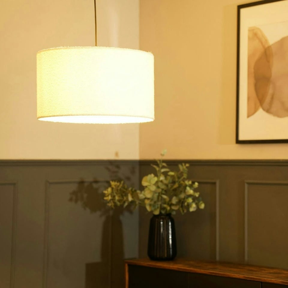 image 1 of ValueLights Reni Large Cream Boucle Pendant Shade