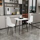 image 1 of Aspen Tapered Legs Square Dining Table and 2 Curve Plastic Seat Chairs with Metal Legs - White/Black - Flat Packed White