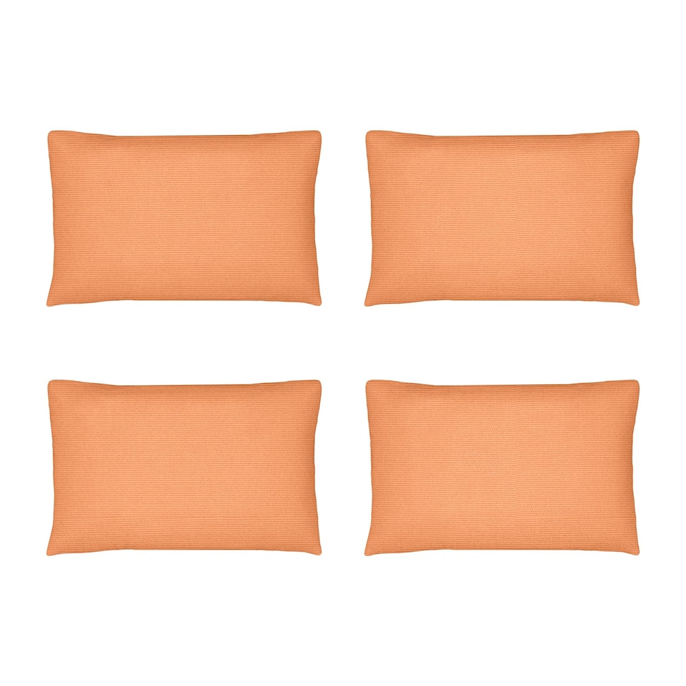 image 1 of Covers&All Sunbrella Rectangle Throw Pillows Pack Of 4, Rectangle 12 x 20, Canvas Tangarine