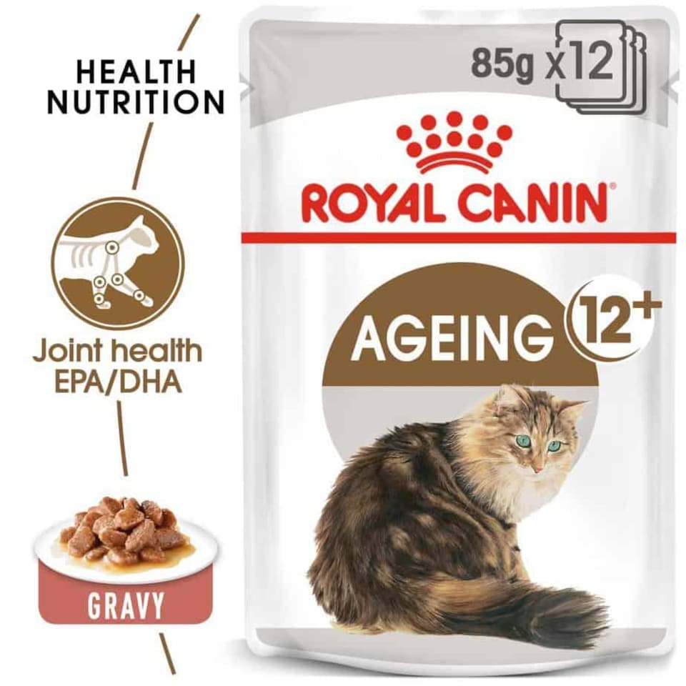 image 1 of Royal Canin Ageing Over 11 Years Senior in Gravy Wet Cat Food - 48 x 85 g | Multi | 48 x 85g | 1
