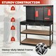 image 6 of COSTWAY Workbench Garage Worktable with Drawers-Black