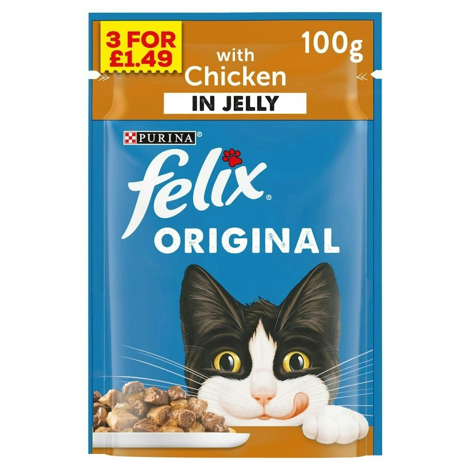 image 1 of Felix Original with Chicken in Jelly 100g (Pack of 20)
