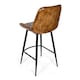 image 3 of Real Genuine Leather Breakfast Kitchen Bar Stool Tan Brown With Back Rest 106cm High x 50cm Wide x 59cm Deep Seat Height 70cm