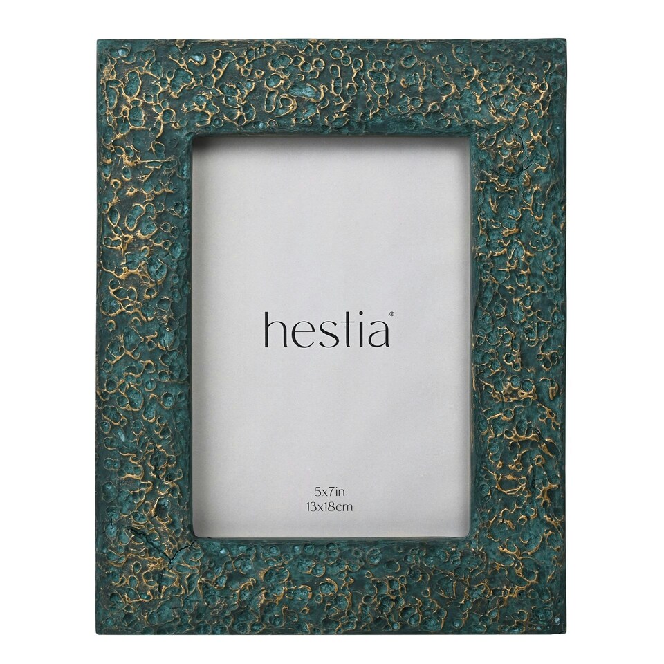image 1 of Hestia Photo Frame Teal with Gold Imprint - 5" x 7"