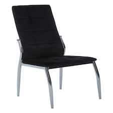 Interiors By Premier Black Velvet High Back Dining Chair,Kitchen Chair With High Back,Chrome Finish Lounge Chair,Outdoor Chair Black