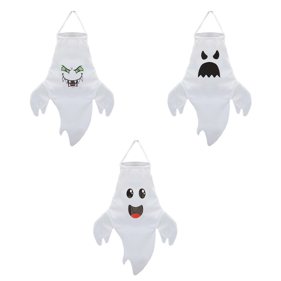 image 1 of vfm-estore Hanging Ghost Decoration for Halloween Parties, 12 x 10.4 cm, White