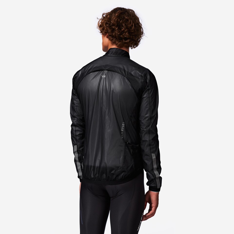 image 1 of Decathlon Men's Road Cycling Long-Sleeved Rainproof Jacket RCR Ultralight-Black