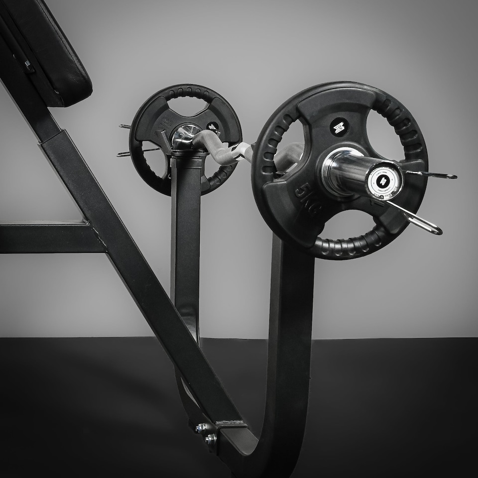 image 1 of GYM SETS Tri Grip Olympic Weight Plates-(2x2.5kg(5kg)/With 5ft Barbell+Clips)