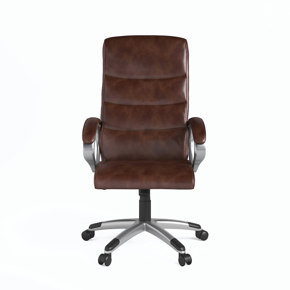 image 1 of Hampton office chair in brown leather Brown | Brown