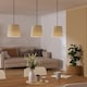 image 2 of EGLO Febres White Fabric and Steel Shade Traditional 3-Light Pendant