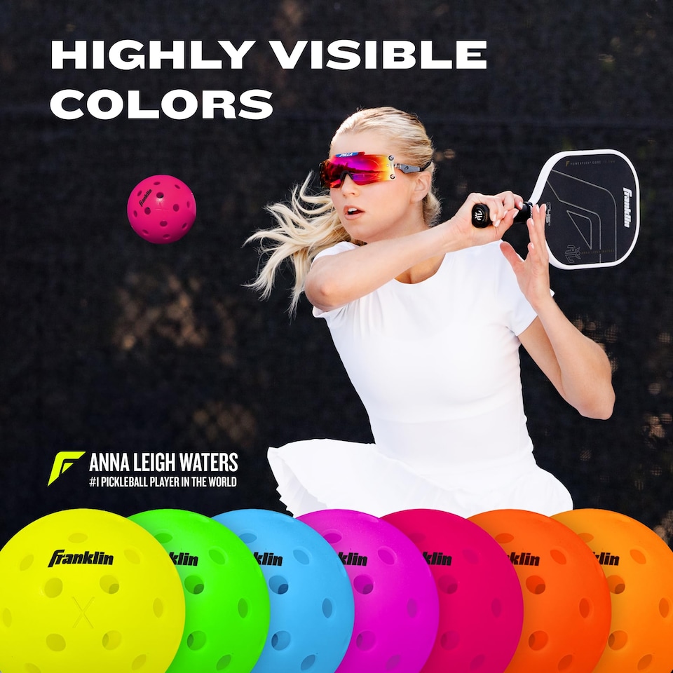 image 1 of Franklin Sports Pickleball-X Performance 40 Outdoor Balls-Pink