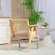 image 8 of HOMCOM Rattan Armchair with Wood Frame Seat Cushion for Living Room Bedroom