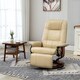 image 2 of HOMCOM Ergonomic Office Recliner Sofa Chair PU Leather Armchair Lounger Cream